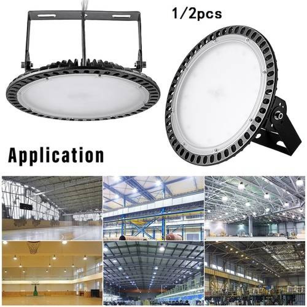 300W Slim LED High Bay Light Low Bay UFO Warehouse Industrial Lights Cool White